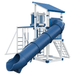 Swing Kingdom Play Set Trailblazer Basecamp 55 Lookout blue white tube slide