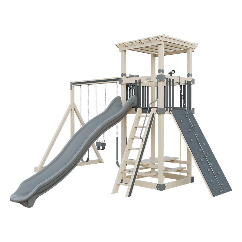 Swing Kingdom Play Set Trailblazer Basecamp 55 Stargazer gray and almond