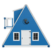 Swing Kingdom Playhouse Series Alpine Retreat blue and white stand alone front