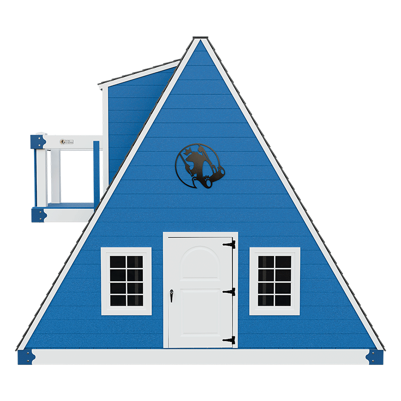 Swing Kingdom Playhouse Series Alpine Retreat blue and white stand alone front