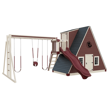 Swing Kingdom Playhouse Series Alpine Retreat red and almond