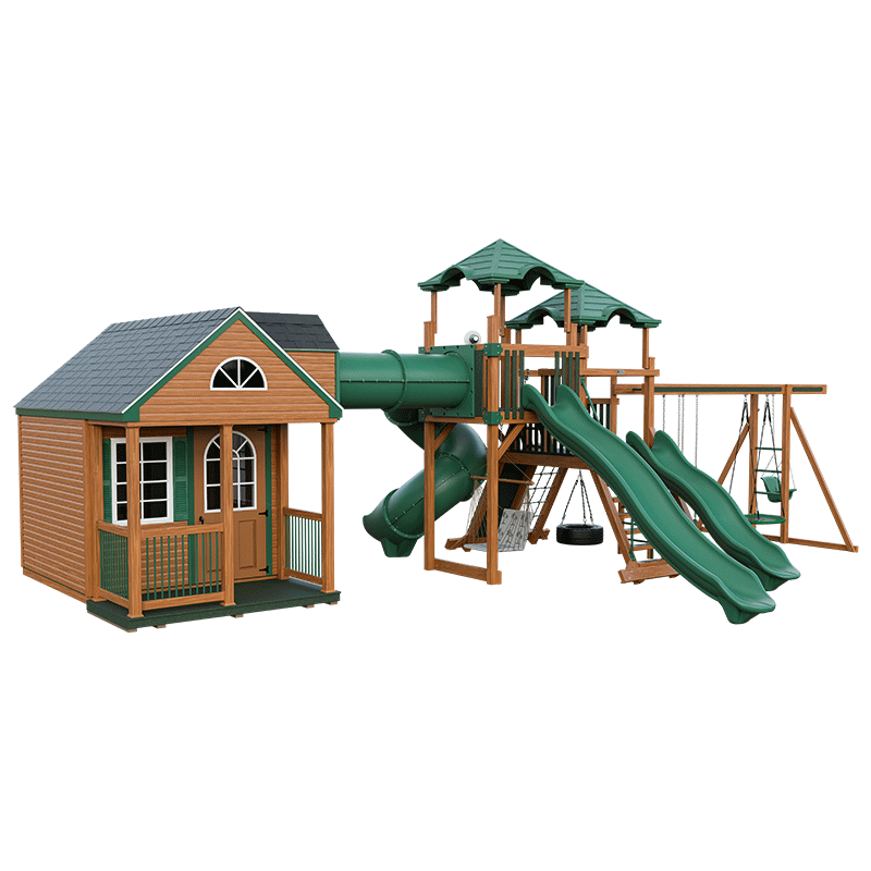 Swing Kingdom Playhouse Series Cottage Escape green and wood