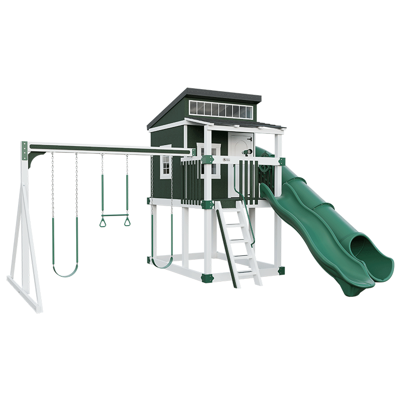 Swing Kingdom Playhouse Series Kingdom Lodge green and white