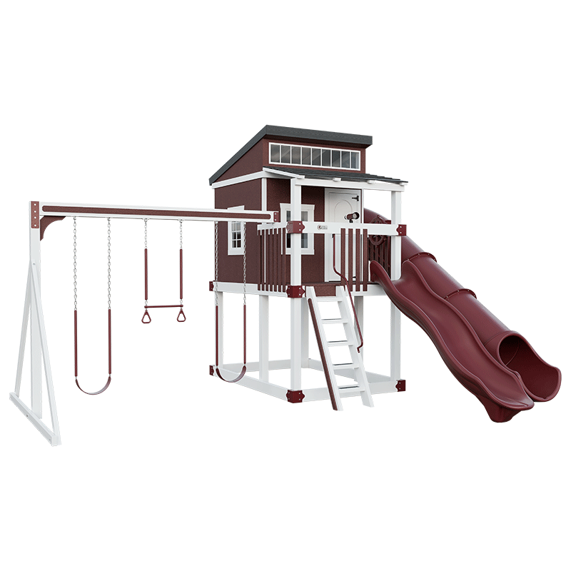 Swing Kingdom Playhouse Series Kingdom Lodge red and white