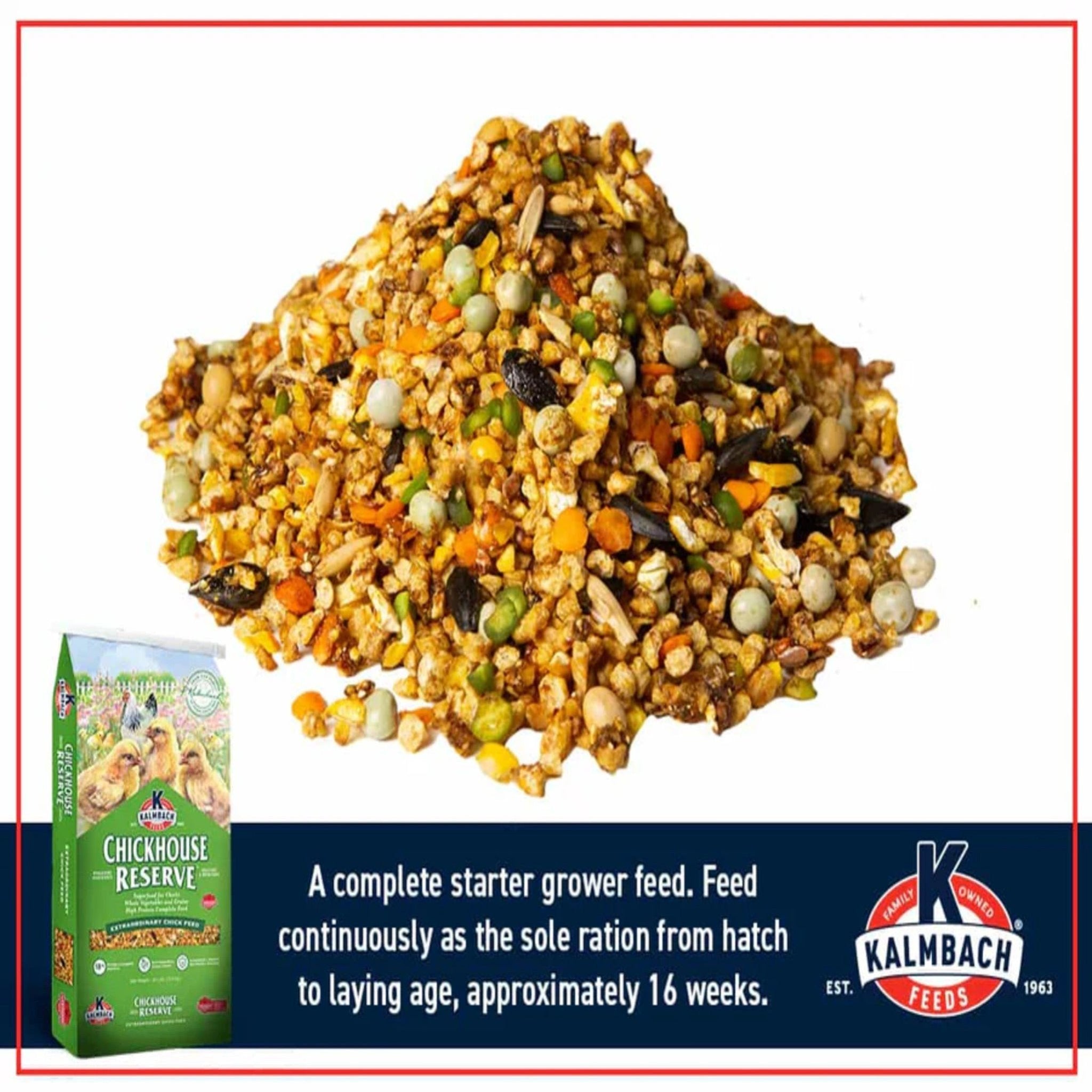 Kalmbach 18% CHICK HOUSE RESERVE Chicken Starter Feed - 30 lb