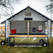 Egg Cart'n The Chalet Chicken Tractor 10-12 Chickens open inside
