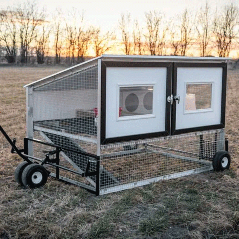 Egg Cart'n Classic Chicken Tractor 8-10 hens side and front view