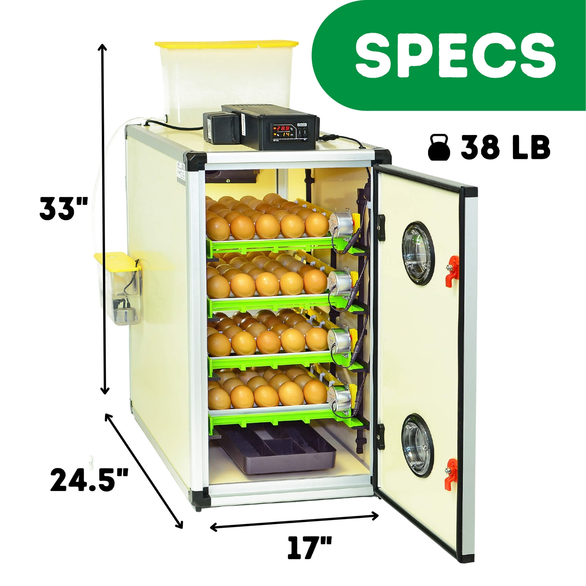 Cimuka Egg Incubator Setter & Hatcher CT120 SH - Holds 120 Eggs