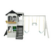 2MamaBees Reign Two Story Swing Set & Climber Black & White Farmhouse Style 5