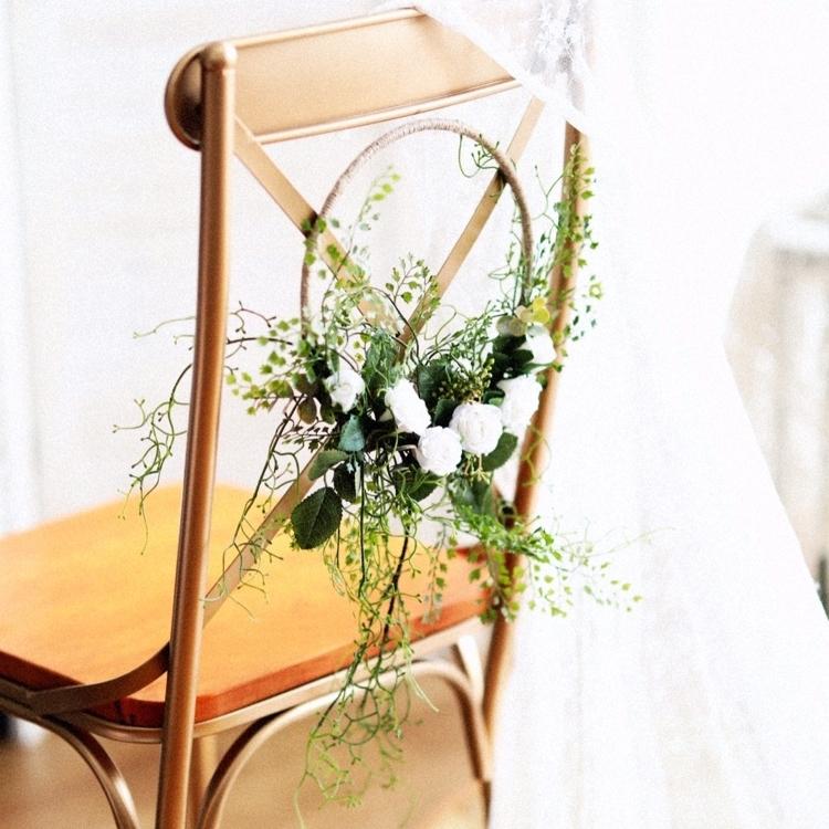 RusticReach Floral Hoop Artificial White Rose with Greenery Ferns 9" D