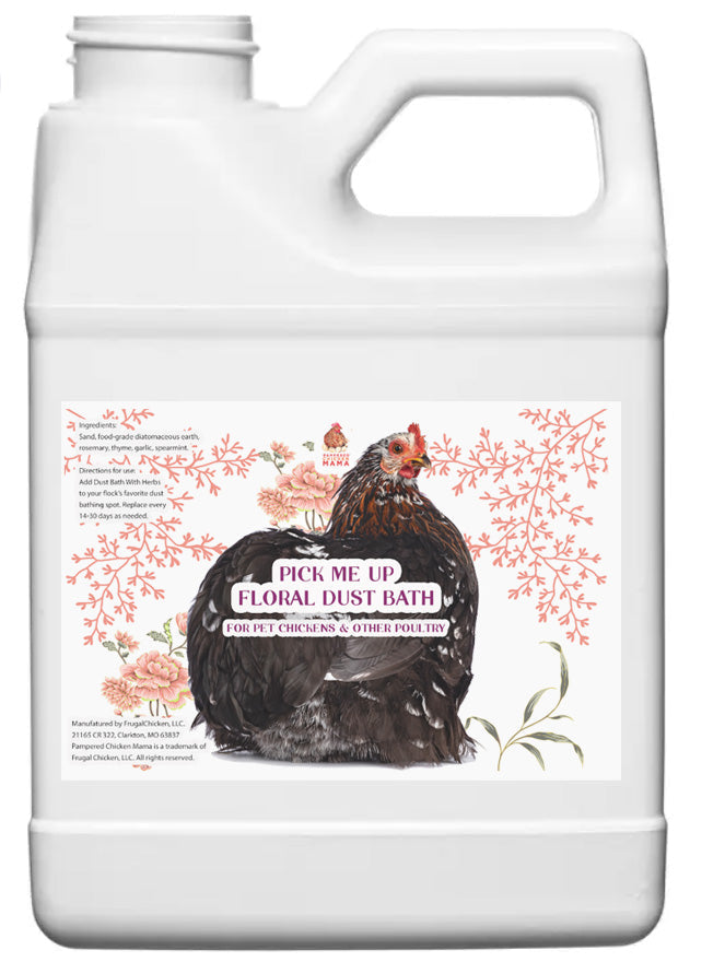 Pampered Mama Chicken Pick Me Up Floral Dust Bath With Herbs - For Pet Chickens & Other Poultry