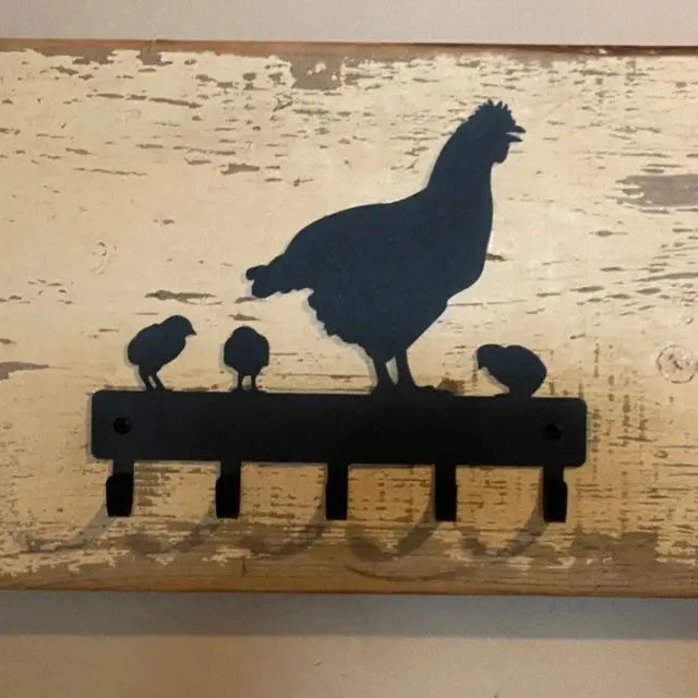 The Metal Peddler Hen & Chicks Key Holder/ Rack