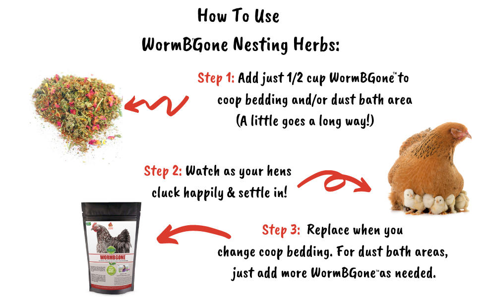 Pampered Chicken Mama WormBGone Nesting Herbs For Pet Chickens With Roses, Chilis, Calendula, Dandelion For Healthier Coops