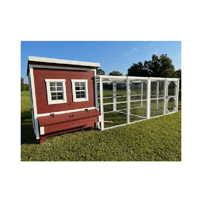 OverEZ Chicken Run Wooden 16' Walk-In Red or White